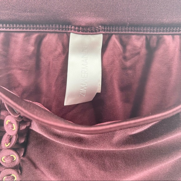 ZIMMERMANN JUNIPER BUTTON EMBELLISHED BIKINI BOTTOM HIGH WAIST SIZE 0 MULBERRY - Picture 6 of 10